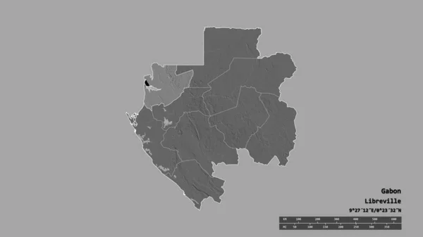 Zdesperowany Kształt Gabonu Stolicą Głównym Oddziałem Regionalnym Wydzielonym Obszarem Estuaire — Zdjęcie stockowe