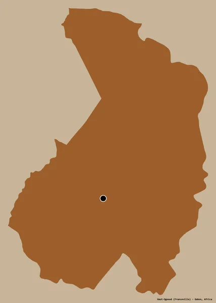 加蓬省Haut Ogooue的形状 其首都用纯色背景隔开 图形纹理的组成 3D渲染 — 图库照片