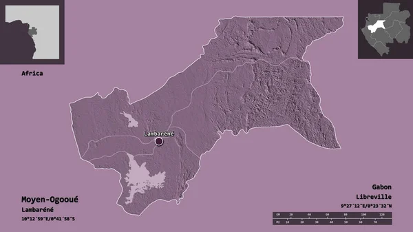 Forma Moyen Ogooue Provincia Gabón Capital Escala Distancia Vistas Previas — Foto de Stock