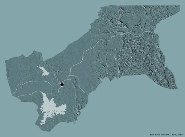 Tvar Moyen Ogooue Provincie Gabon Hlavním Městem Izolovaným Pevném Barevném — Stock fotografie