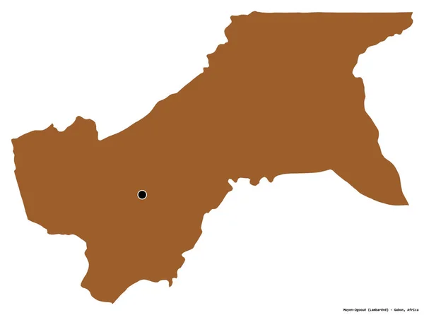 Форма Моен Огуэ Провинция Габон Столицей Изолированной Белом Фоне Состав — стоковое фото