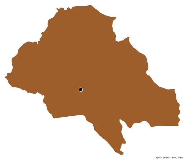 Форма Нгуні Провінція Габон Столицею Ізольованою Білому Тлі Склад Візерункових — стокове фото