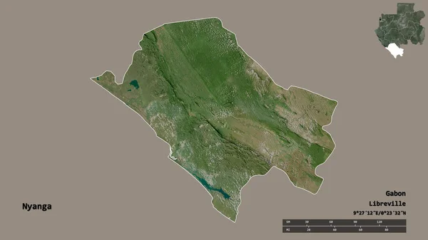 Форма Нянга Провинция Габон Столицей Изолированы Прочном Фоне Дистанционный Масштаб — стоковое фото
