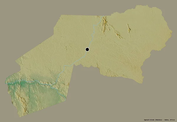 Form Ogooue Ivindo Provinsen Gabon Med Sin Huvudstad Isolerad Solid — Stockfoto