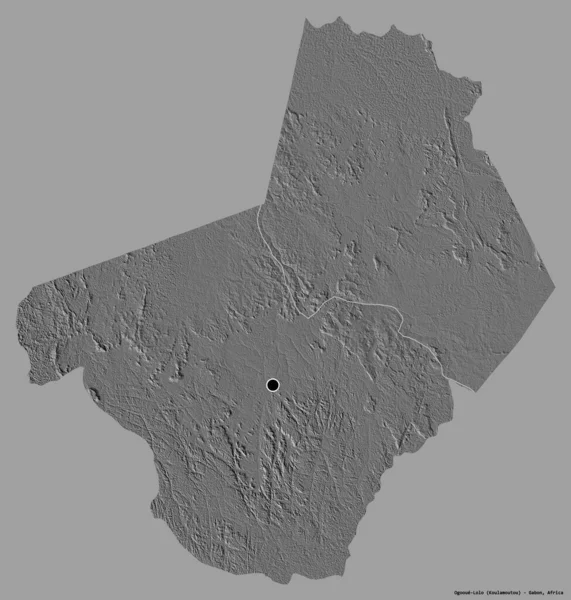 Gestalt Von Ogooue Lolo Provinz Gabun Mit Seiner Hauptstadt Isoliert — Stockfoto