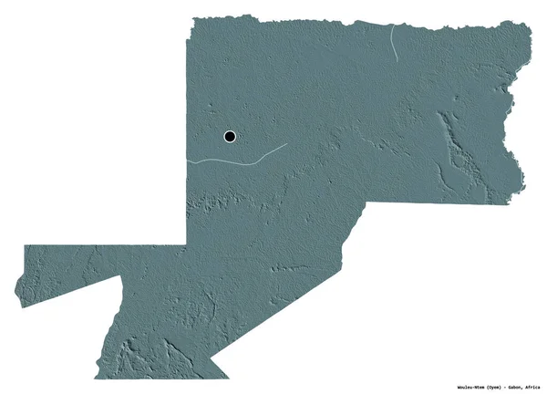 Forma Wouleu Ntem Provincia Gabón Con Capital Aislada Sobre Fondo — Foto de Stock