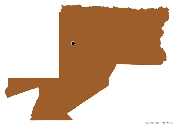 Форма Wouleu Ntem Провинция Габон Столицей Изолированы Белом Фоне Состав — стоковое фото