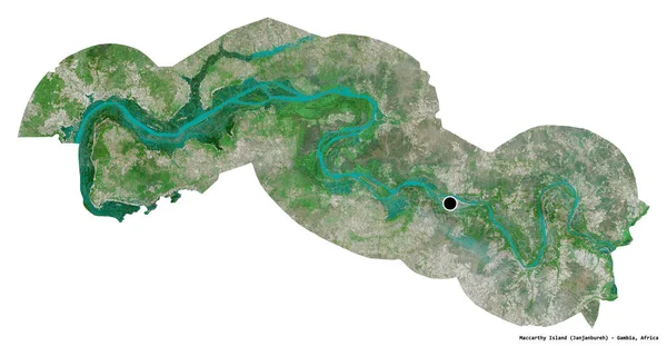 Σχήμα Της Νήσου Μακάρθι Διαίρεση Της Γκάμπια Την Πρωτεύουσά Της — Φωτογραφία Αρχείου