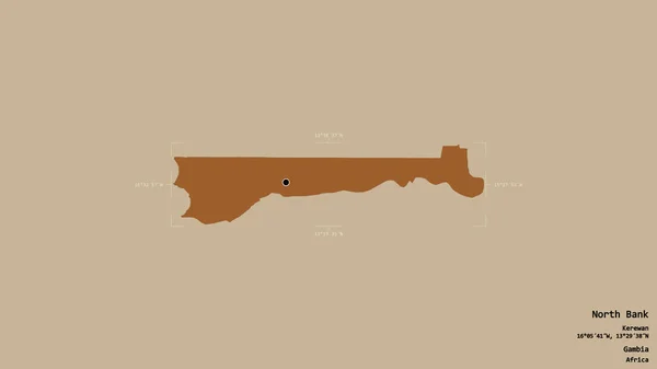 Gebiet Nordjordanland Teilung Von Gambia Isoliert Auf Einem Soliden Hintergrund — Stockfoto