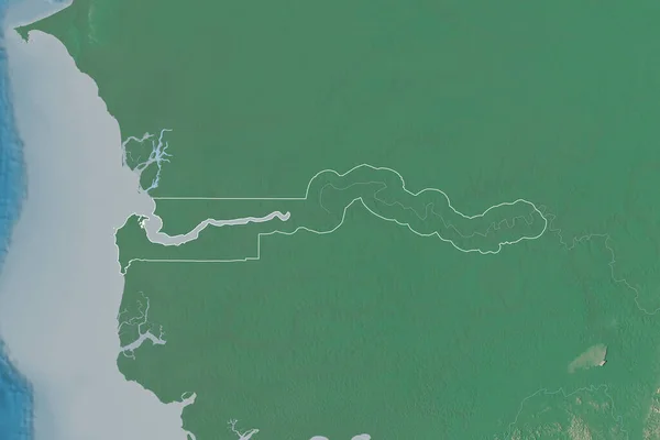 Área Extendida Gambia Mapa Topográfico Relieve Renderizado —  Fotos de Stock