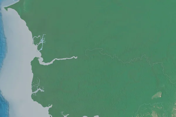 Розширена Територія Гамбії Карта Рельєфу Візуалізація — стокове фото