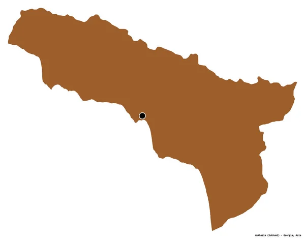 Forma Abcásia República Autónoma Geórgia Com Sua Capital Isolada Sobre — Fotografia de Stock