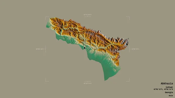 Área Abjasia República Autónoma Georgia Aislada Sobre Fondo Sólido Una —  Fotos de Stock