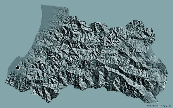 Forma Ajaria República Autónoma Georgia Con Capital Aislada Sobre Fondo —  Fotos de Stock