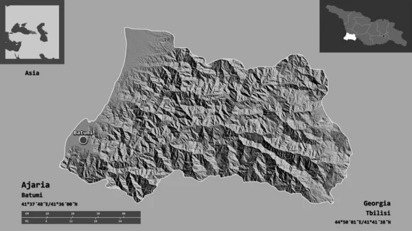 Forma Ajaria República Autónoma Georgia Capital Escala Distancia Vistas Previas —  Fotos de Stock