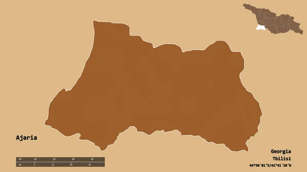 Forma Ajaria República Autónoma Georgia Con Capital Aislada Sobre Fondo — Foto de Stock