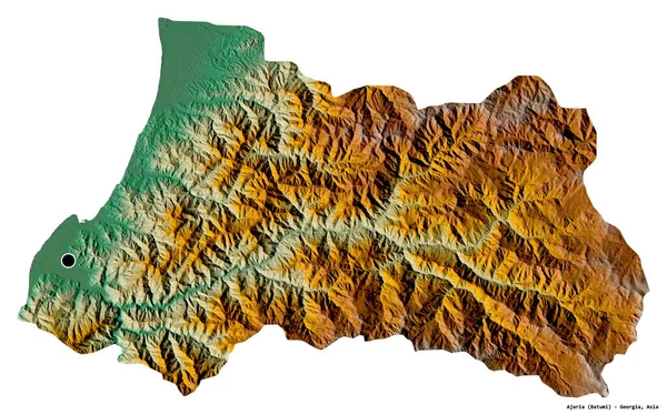 Forma Ajaria República Autónoma Geórgia Com Sua Capital Isolada Sobre — Fotografia de Stock
