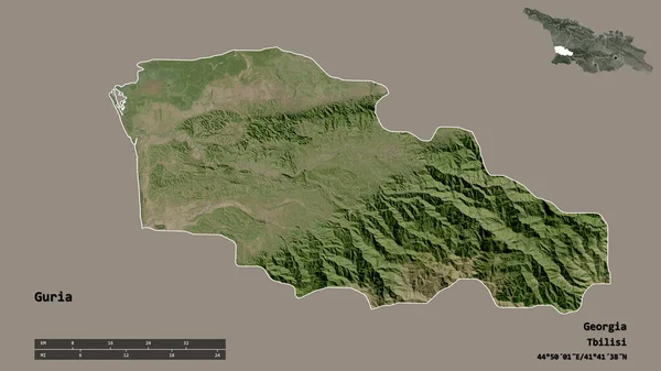 Shape Guria Region Georgien Mit Seiner Hauptstadt Isoliert Auf Festem — Stockfoto