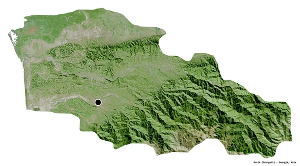 Shape Guria Region Georgien Mit Seiner Hauptstadt Isoliert Auf Weißem — Stockfoto