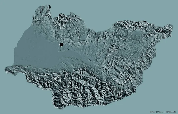 Form Imereti Regionen Georgien Med Sin Huvudstad Isolerad Solid Färg — Stockfoto