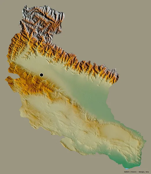 Kształt Kachetii Regionu Gruzji Jego Kapitału Izolowane Solidnym Tle Koloru — Zdjęcie stockowe
