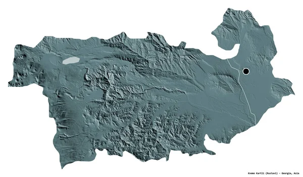 Forma Kvemo Kartli Região Geórgia Com Sua Capital Isolada Fundo — Fotografia de Stock