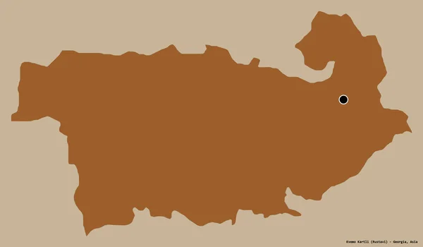 Форма Квемо Картлі Грузинського Регіону Своєю Столицею Ізольованою Суцільному Кольоровому — стокове фото