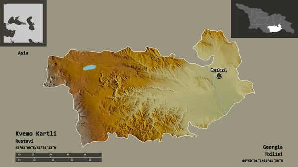 Forma Kvemo Kartli Región Georgia Capital Escala Distancia Vistas Previas — Foto de Stock