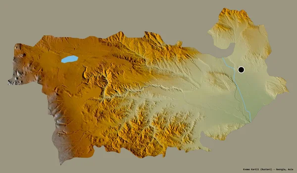 Forma Kvemo Kartli Região Geórgia Com Sua Capital Isolada Fundo — Fotografia de Stock
