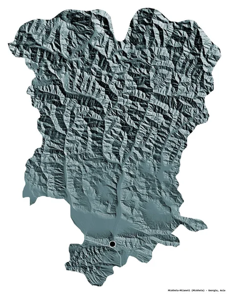 Form Mtskheta Mtianeti Regionen Georgien Med Dess Huvudstad Isolerad Vit — Stockfoto