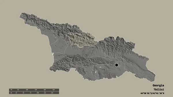 Forme Dénaturée Géorgie Avec Capitale Principale Division Régionale Région Séparée — Photo