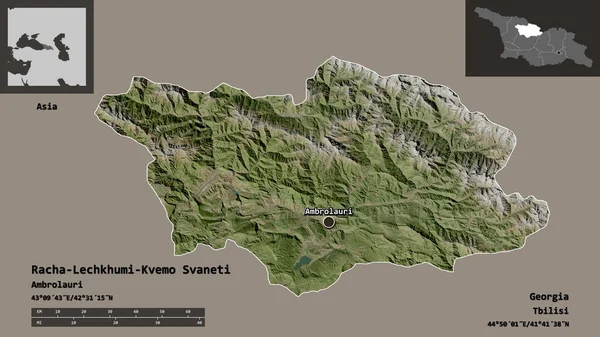 Kształt Racha Lechkhumi Kvemo Svaneti Regionu Gruzji Jego Stolicy Skala — Zdjęcie stockowe