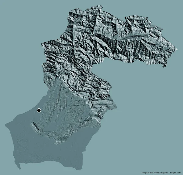 Form Samegrelo Zemo Svaneti Regionen Georgien Med Sin Huvudstad Isolerad — Stockfoto