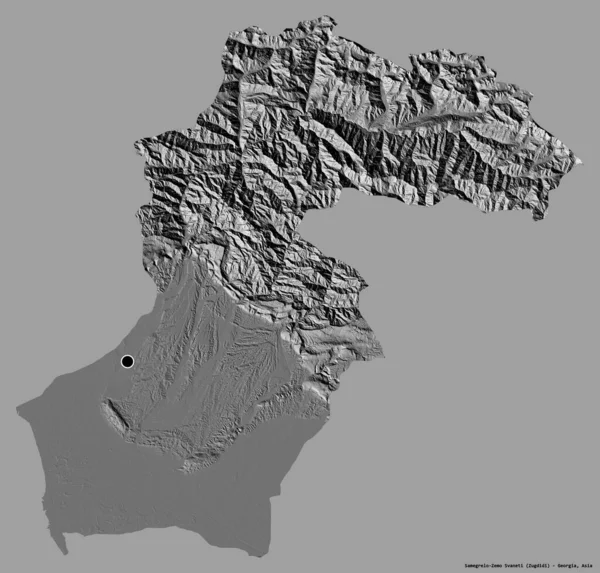 Forma Samegrelo Zemo Svaneti Región Georgia Con Capital Aislada Sobre — Foto de Stock