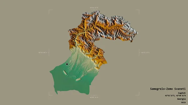 Área Samegrelo Zemo Svaneti Región Georgia Aislada Sobre Fondo Sólido — Foto de Stock