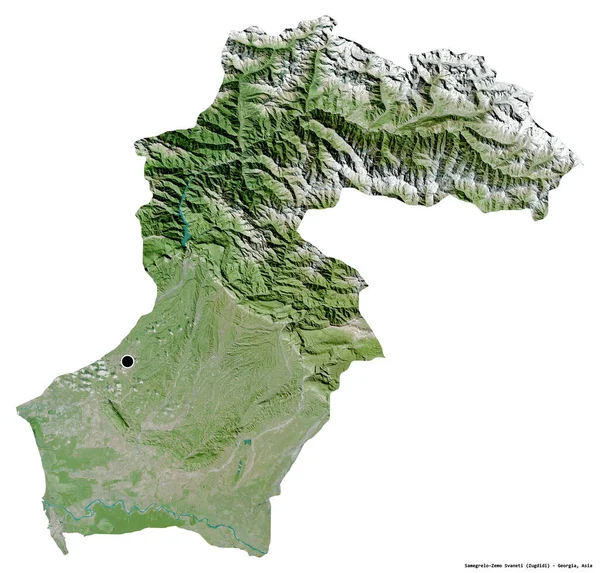 Form Samegrelo Zemo Svaneti Regionen Georgien Med Dess Huvudstad Isolerad — Stockfoto