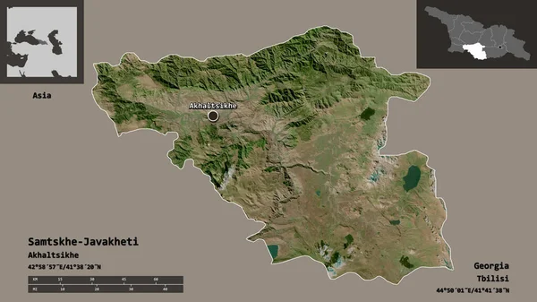 Σχήμα Του Samtskhe Javakheti Περιοχή Της Γεωργίας Και Την Πρωτεύουσά — Φωτογραφία Αρχείου