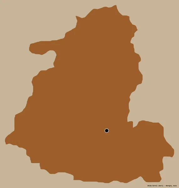 ジョージア州の地域であるシダ カルトリの形で その首都はしっかりとした色の背景に孤立しています パターン化されたテクスチャの構成 3Dレンダリング — ストック写真