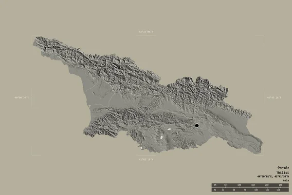 Área Georgia Aislada Sobre Fondo Sólido Una Caja Georeferenciada División —  Fotos de Stock