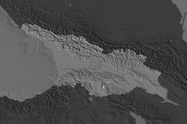 Forma Georgia Separada Por Desaturación Las Áreas Vecinas Mapa Elevación — Foto de Stock