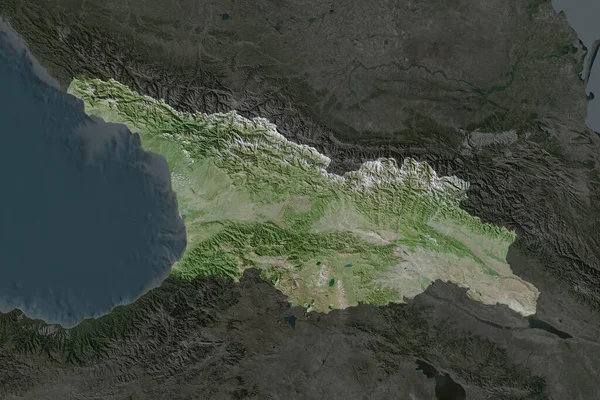 Gestalt Georgiens Durch Die Entsättigung Benachbarter Gebiete Getrennt Satellitenbilder Rendering — Stockfoto