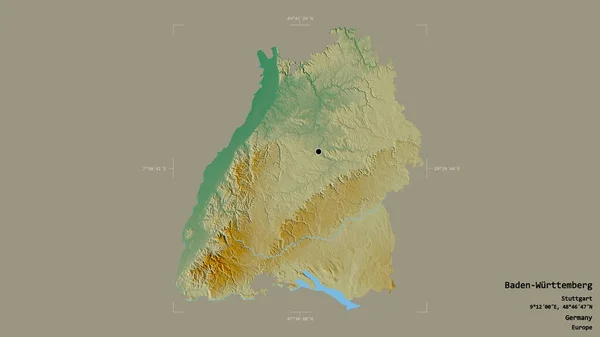 Zona Baden Wurttemberg Estado Alemania Aislada Sobre Fondo Sólido Una — Foto de Stock