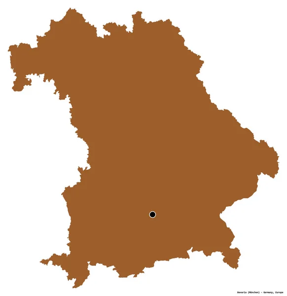 Forma Baviera Estado Alemanha Com Sua Capital Isolada Fundo Branco — Fotografia de Stock