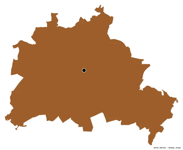 Forma Berlín Estado Alemania Con Capital Aislada Sobre Fondo Blanco —  Fotos de Stock