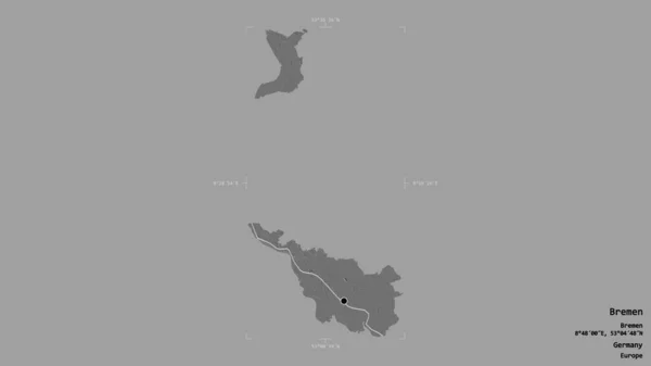 Zona Bremen Estado Alemania Aislada Sobre Fondo Sólido Una Caja —  Fotos de Stock