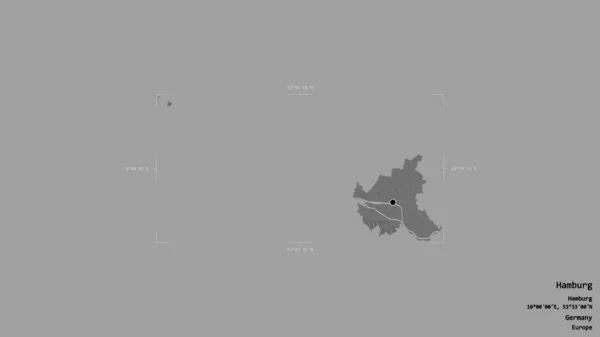 Район Гамбурга Штат Германия Изолирован Твердом Фоне Геометрической Коробке Метки — стоковое фото