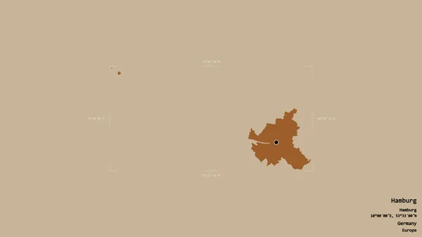 Район Гамбурга Штат Германия Изолирован Твердом Фоне Геометрической Коробке Метки — стоковое фото