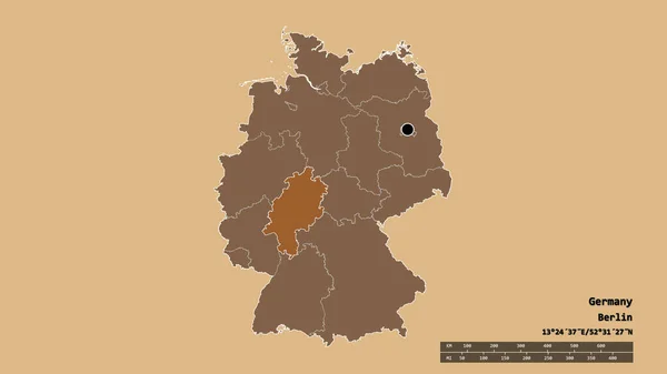 Die Ungesättigte Form Deutschlands Mit Seiner Hauptstadt Seiner Regionalen Hauptgliederung — Stockfoto