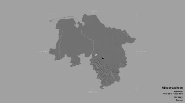 Zona Niedersachsen Estado Alemania Aislada Sobre Fondo Sólido Una Caja — Foto de Stock