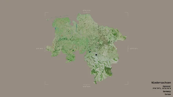 Zona Niedersachsen Estado Alemania Aislada Sobre Fondo Sólido Una Caja —  Fotos de Stock